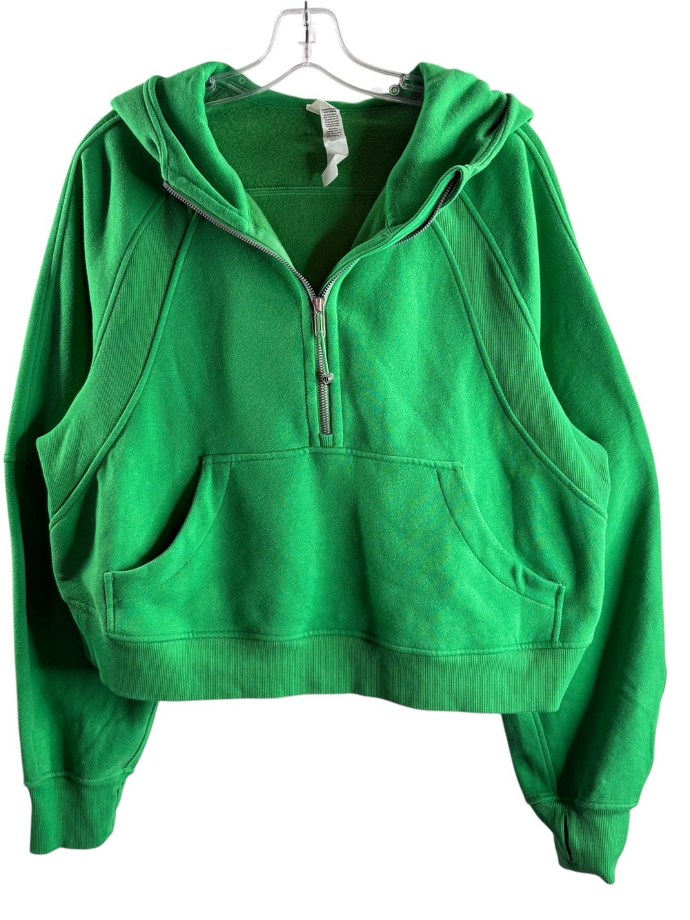 LULULEMON Bright Green Half-Zip Scuba Hoodie Sweatshirt - Women $128